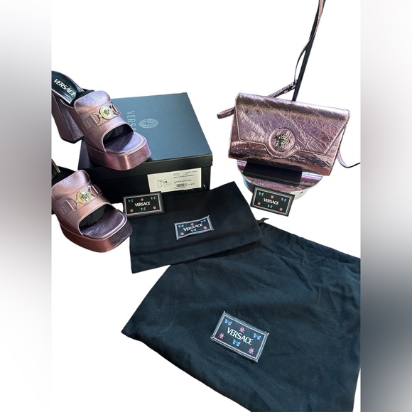 VERSACE DUA LIPA BUNDLE! NWT! NIB! BAG & HEELS!!! - Picture 3 of 12